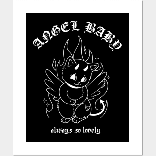 Cat devil angel , baby, lovely , grunge aesthetic Posters and Art